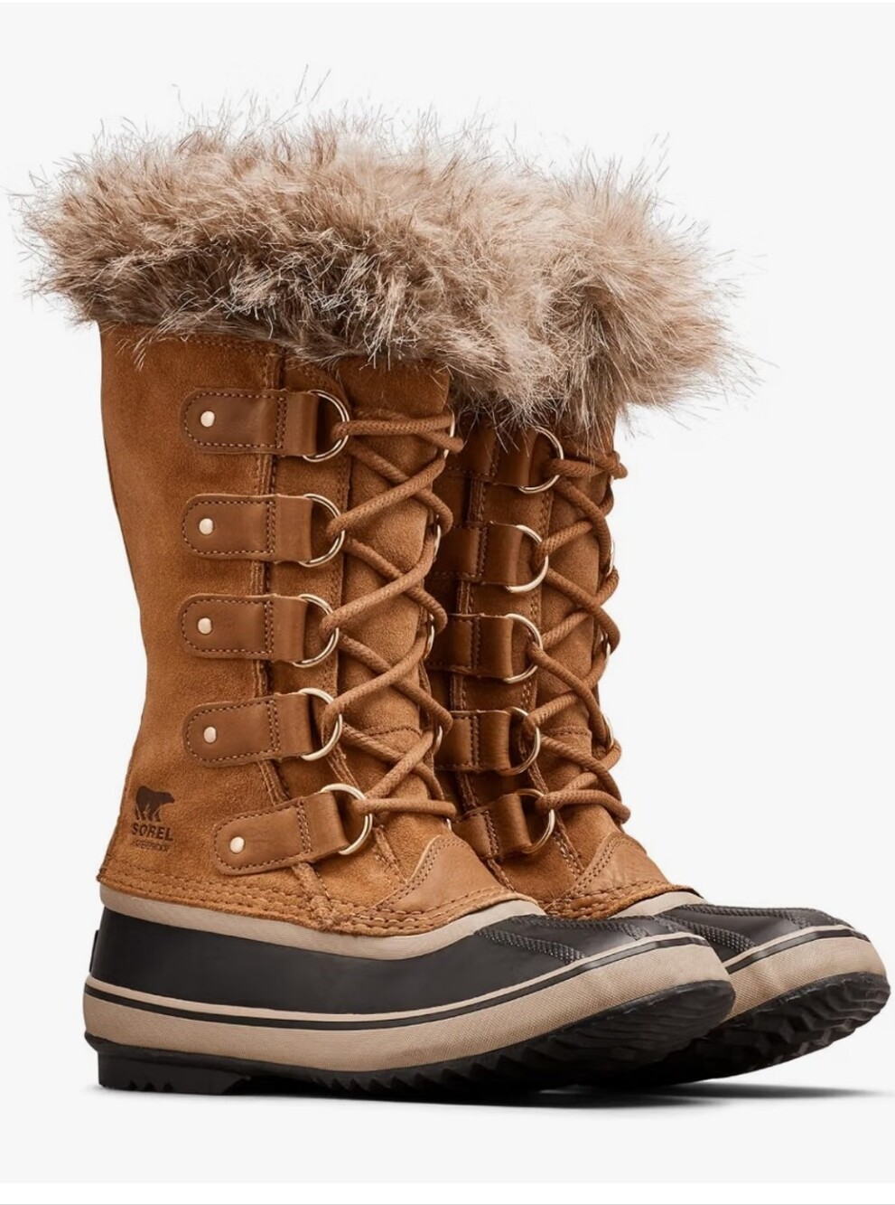 Sorel Women's Brown Lace-Up Snow Boots - Leather Waterproof - Size 8.5